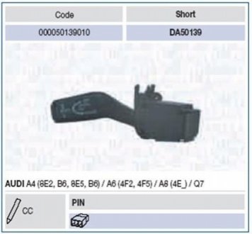 Підкермовий перемикач MAGNETI MARELLI 000050139010