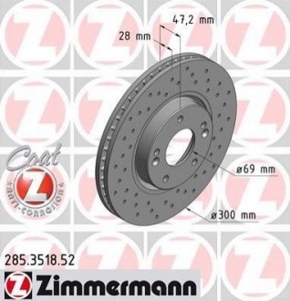 Диск гальмівний ZIMMERMANN 285351852