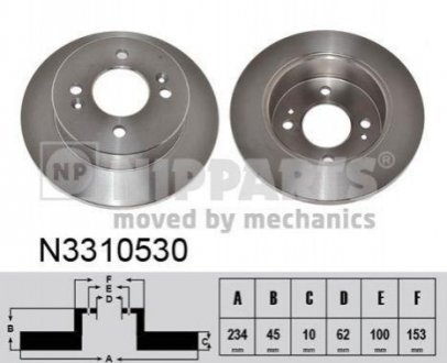 Гальмівний диск NIPPARTS N3310530