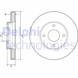 Диск гальмівнийPRZOD DELPHI BG4953C
