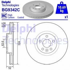 Диск гальмівнийPRZOD DELPHI BG9342C