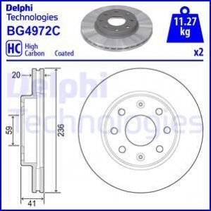 Диск гальмівнийPRZOD Delphi BG4972C