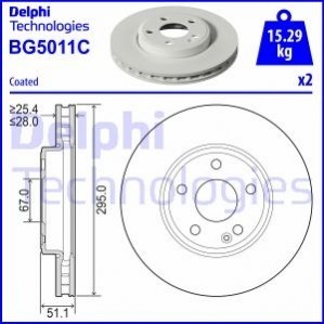 Диск гальмівнийPRZOD DELPHI BG5011C (фото 1)