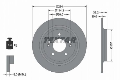 Гальмівні диски KONA (OS, OSE, OSI), TEXTAR 92316303