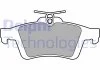 Комплект гальмівних колодок задн, FORD TOURNEO CONNECT V408 NADWOZIE WIELKO, TRANSIT CONNECT, TRANSIT CONNECT V408 FORD USA FOCUS 1.0-1.6D 09.11- DELPHI LP3653 (фото 1)