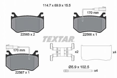 KLOCKI HAMULCOWE TYL TEXTAR 2256501