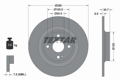 TARCZA HAMULCOWA TYL TEXTAR 92320003