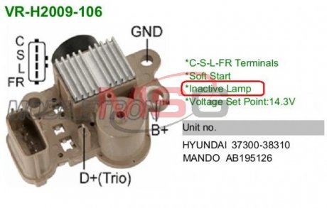 Регулятор генератора MOBILETRON VRH2009106