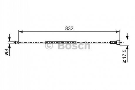 Трос ручного гальма BOSCH 1987477661