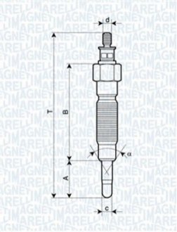 Свічка розжарювання MAGNETI MARELLI 062900064304 (фото 1)