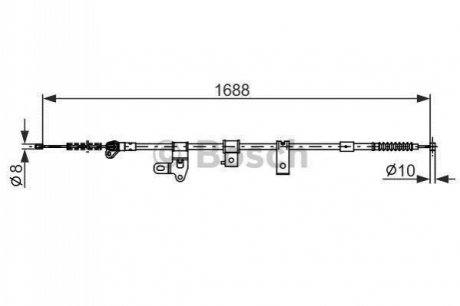 Трос ручного гальма BOSCH 1987482306