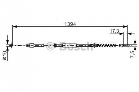 Трос ручного гальма BOSCH 1987482033