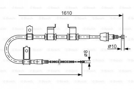 Трос ручного гальма BOSCH 1987482070