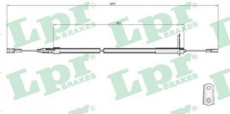 Трос ручного гальма LPR C0407B