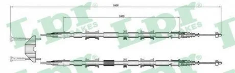 Трос ручного гальма LPR C0654B