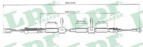 Трос ручного гальма LPR C0985B