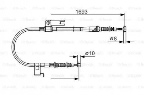 Трос ручного гальма BOSCH 1987477917