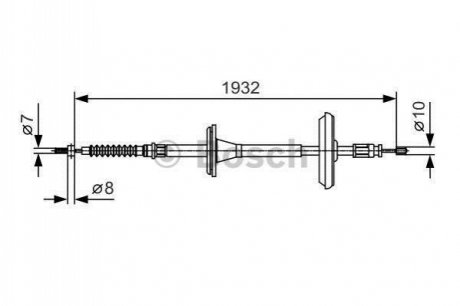 Трос ручного гальма BOSCH 1987482021