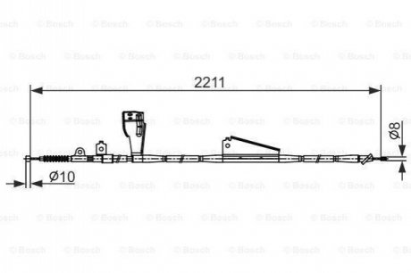 Трос ручного гальма BOSCH 1987482424