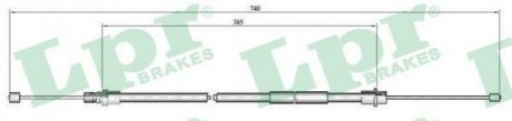 Трос ручного гальма LPR C0649B