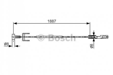 Трос ручного гальма BOSCH 1987482292