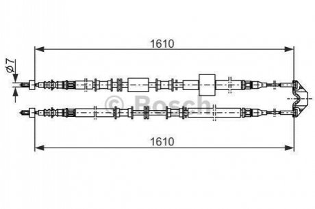 Трос ручного гальма BOSCH 1987477936