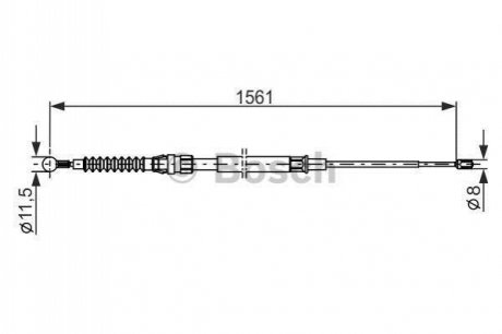 Трос ручного гальма BOSCH 1987482264