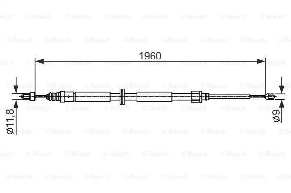 Трос ручного гальма BOSCH 1987482432 (фото 1)