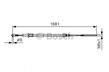 Трос ручного гальма BOSCH 1987477924