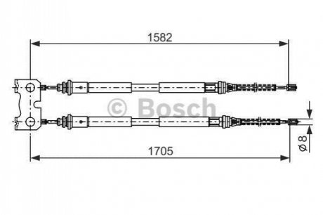 Трос ручного гальма BOSCH 1987477834