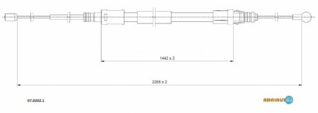 Трос ручного гальма ADRIAUTO 0702021