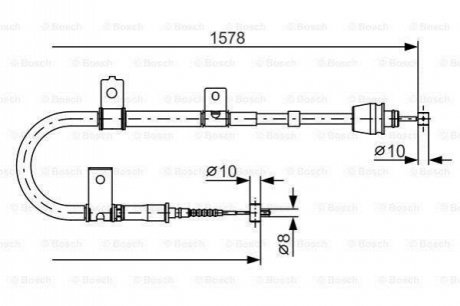 Трос ручного гальма BOSCH 1987482167