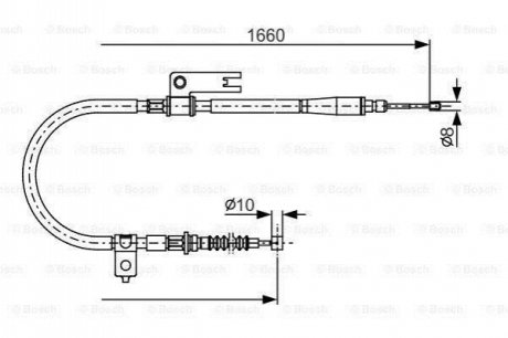 Трос ручного гальма BOSCH 1987482153