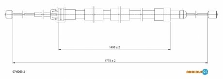 Трос ручного гальма ADRIAUTO 0702031