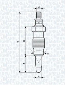 Свічка розжарювання MAGNETI MARELLI 062900008304 (фото 1)