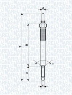 Свічка розжарювання MAGNETI MARELLI 062900074304