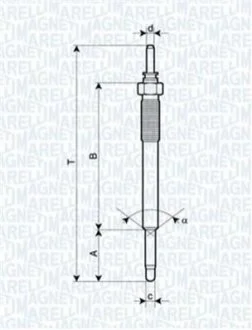 Свічка розжарювання MAGNETI MARELLI 062900074304