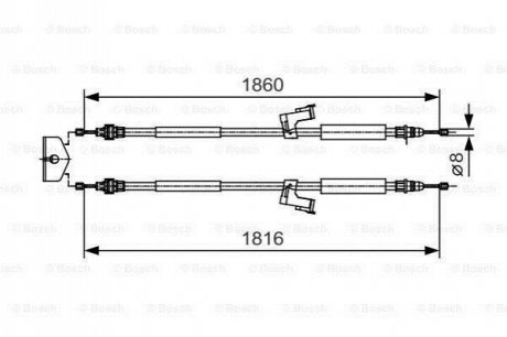 Трос ручного гальма BOSCH 1987482019