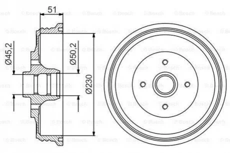 Барабан гальмівний BOSCH 0986477178