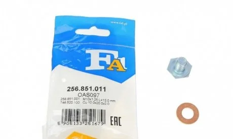 Пробка поддона масляного M10x1.25 L=13 (пр-во Fischer) Fischer Automotive One (FA1) 256851011