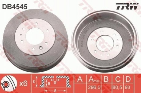 Гальмівний барабан TRW DB4545