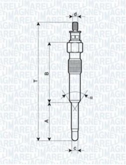 Свіча розжарювання MAGNETI MARELLI 062900007304