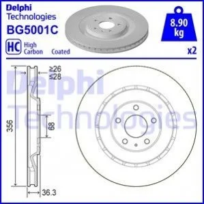 Диск гальмівнийTYL DELPHI BG5001C (фото 1)