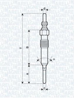 Свіча розжарювання MAGNETI MARELLI 062900087304