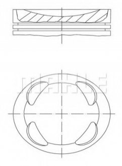 Поршень 77,5 (+0,50) MAHLE / KNECHT 081PI00104002