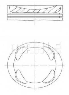 Поршень 77,5 (+0,50) MAHLE / KNECHT 081PI00104002