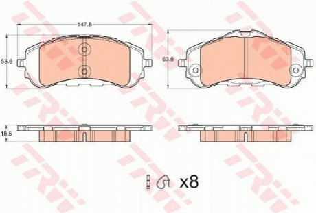 Гальмівні колодки TRW GDB2044