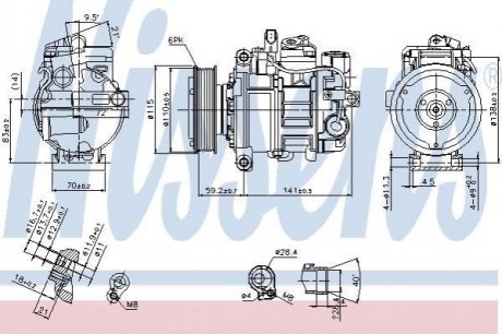 Компресор кондиціонера NISSENS 89384