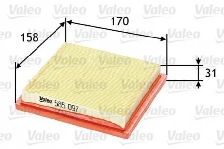 Фільтр повітряний VALEO 585097