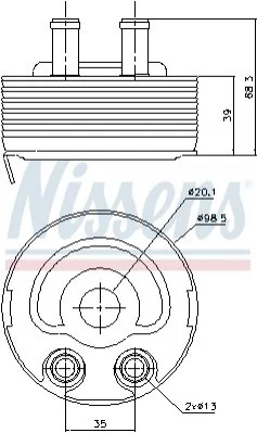 Радиатор масляный NISSAN ALMERA/ X-TRAIL (2001) (пр-во Nissens) NISSENS 90719 (фото 1)